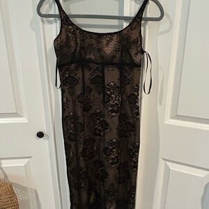 Arden B Vintage Elegant Black Lace Slip Dress S